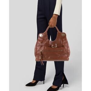 Foley and Corinna Leather Shoulder Bag Brown Gold Turnkey Boho